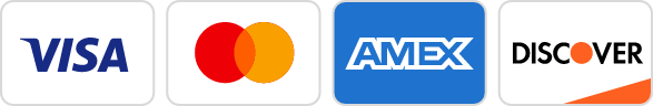 Visa, Mastercard, Amex, Discover, PayPal